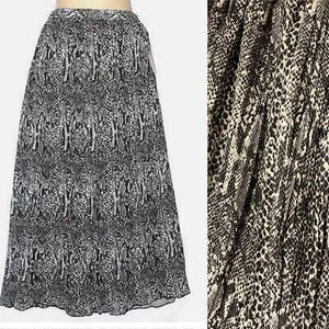 Pleated Snakeskin print maxi pull on plus size Skirt Prairie boho cottagecore 1X